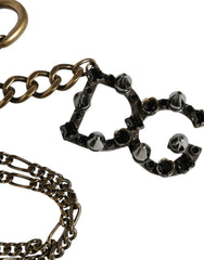 Dolce & Gabbana Silver Tone Metal DG Logo Crystal Keychain Keyring -   -  Dolce & Gabbana.