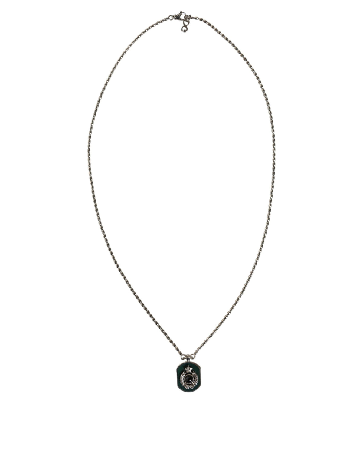 Dolce & Gabbana Sterling Silver 925 Chain Bar Gem Pendant Logo Necklace -   -  Dolce & Gabbana.