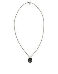 Dolce & Gabbana Sterling Silver 925 Chain Bar Gem Pendant Logo Necklace -   -  Dolce & Gabbana.