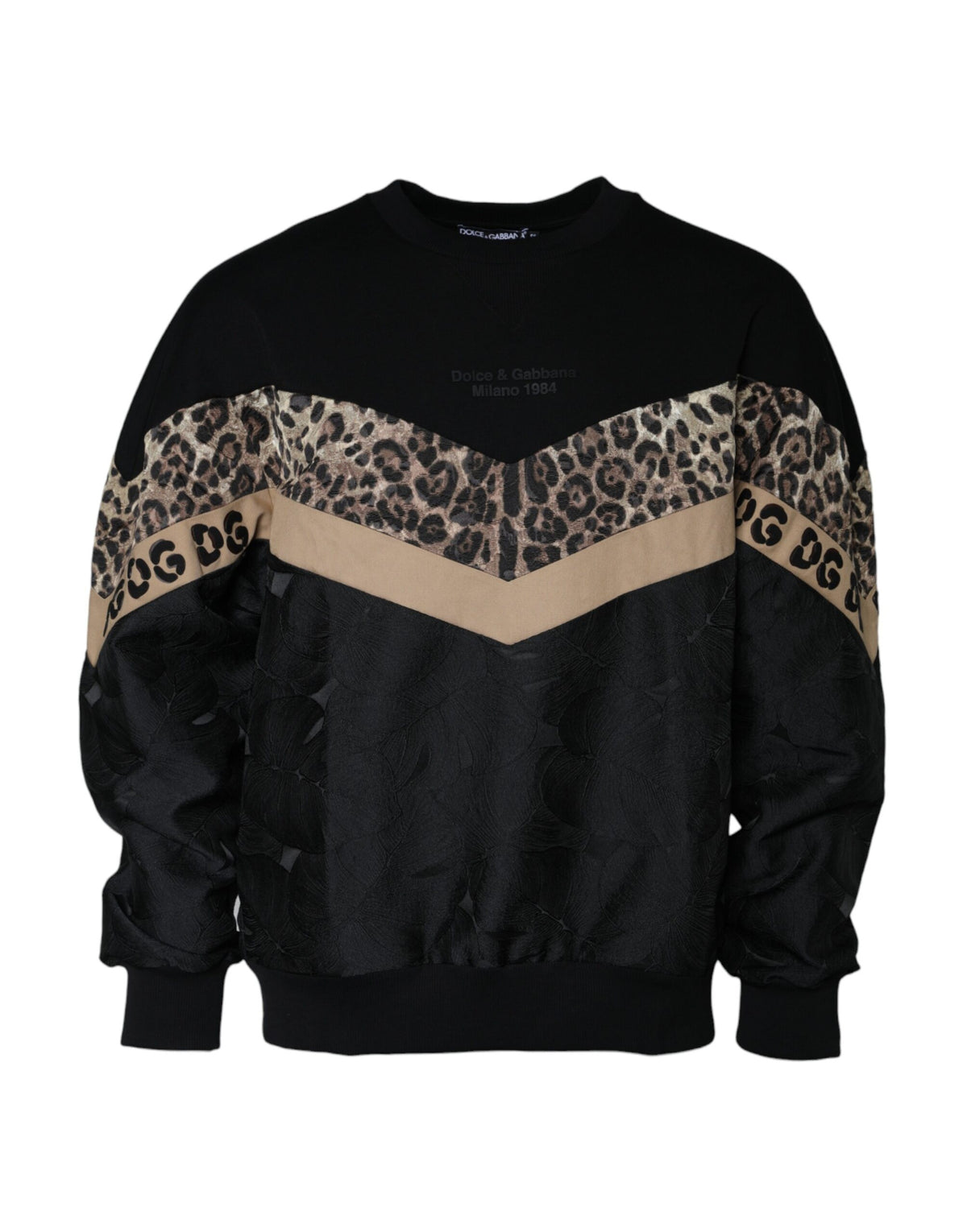 Dolce & Gabbana Black Leopard Crew Neck Sweatshirt Sweater -   -  Dolce & Gabbana.