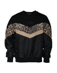 Dolce & Gabbana Black Leopard Crew Neck Sweatshirt Sweater -   -  Dolce & Gabbana.