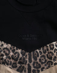 Dolce & Gabbana Black Leopard Crew Neck Sweatshirt Sweater -   -  Dolce & Gabbana.