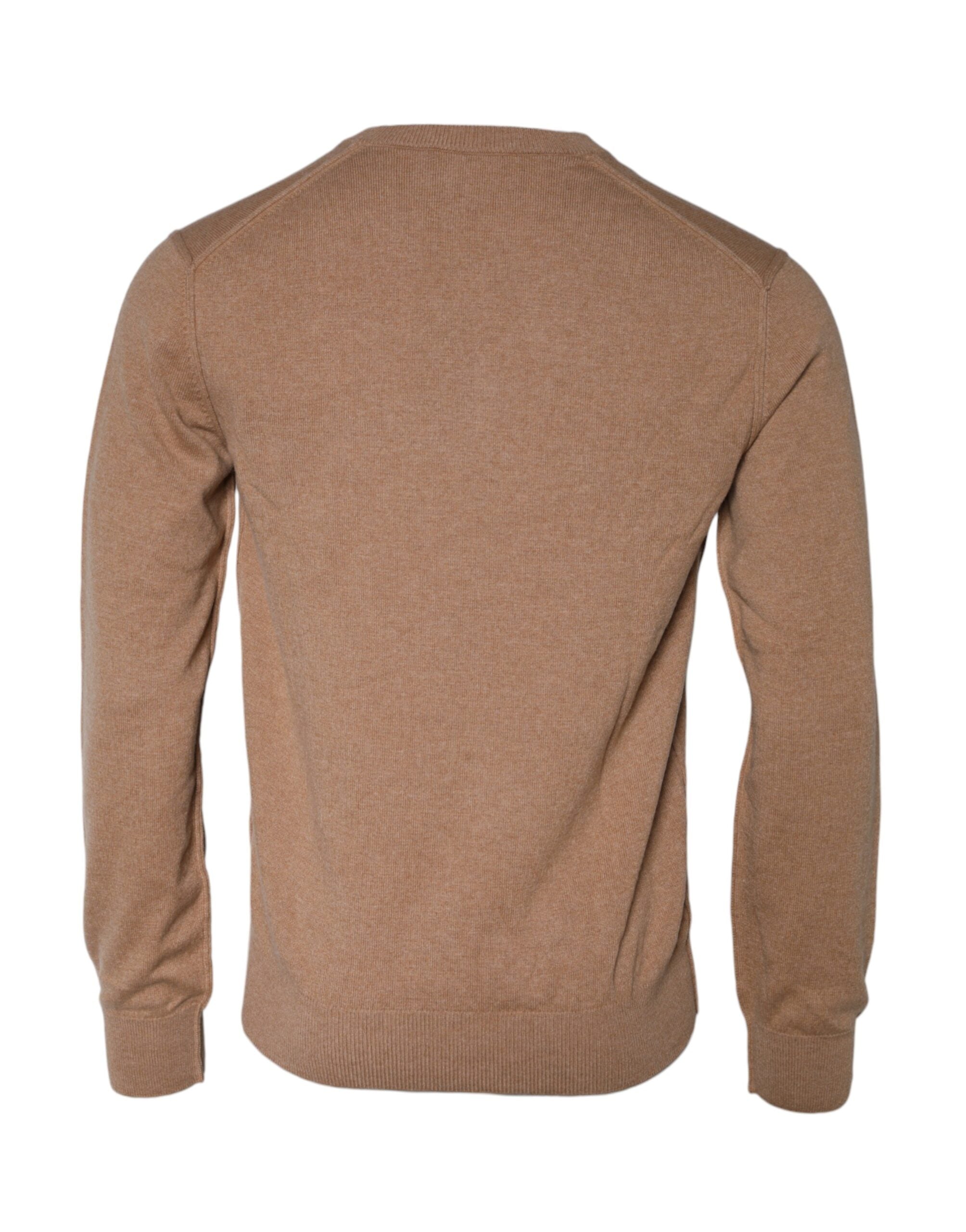 Dolce & Gabbana Brown Cashmere Knit V-neck Pullover Sweater -   -  Dolce & Gabbana.