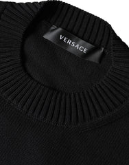 Versace Black Medusa Embroidery Crew Neck Pullover Sweater -   -  Versace.