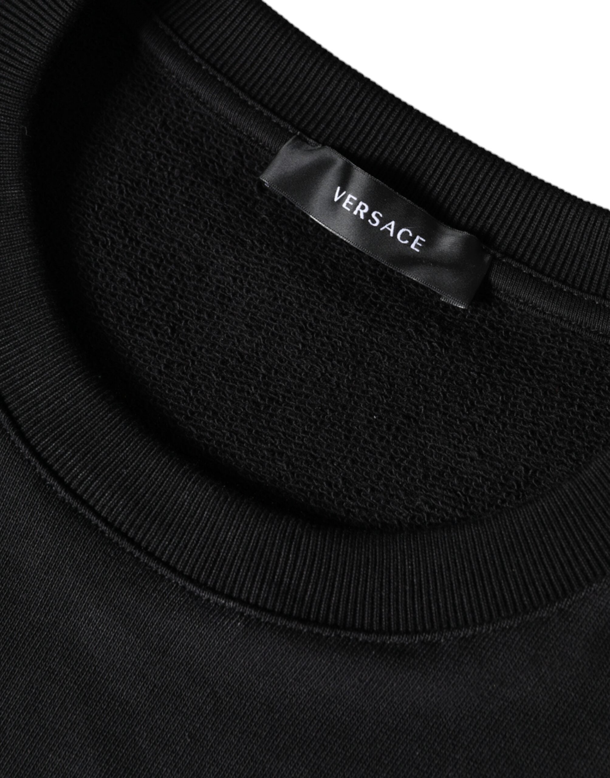 Versace Black Medusa Fleece Cotton Crew Neck Sweatshirt Sweater -   -  Versace.