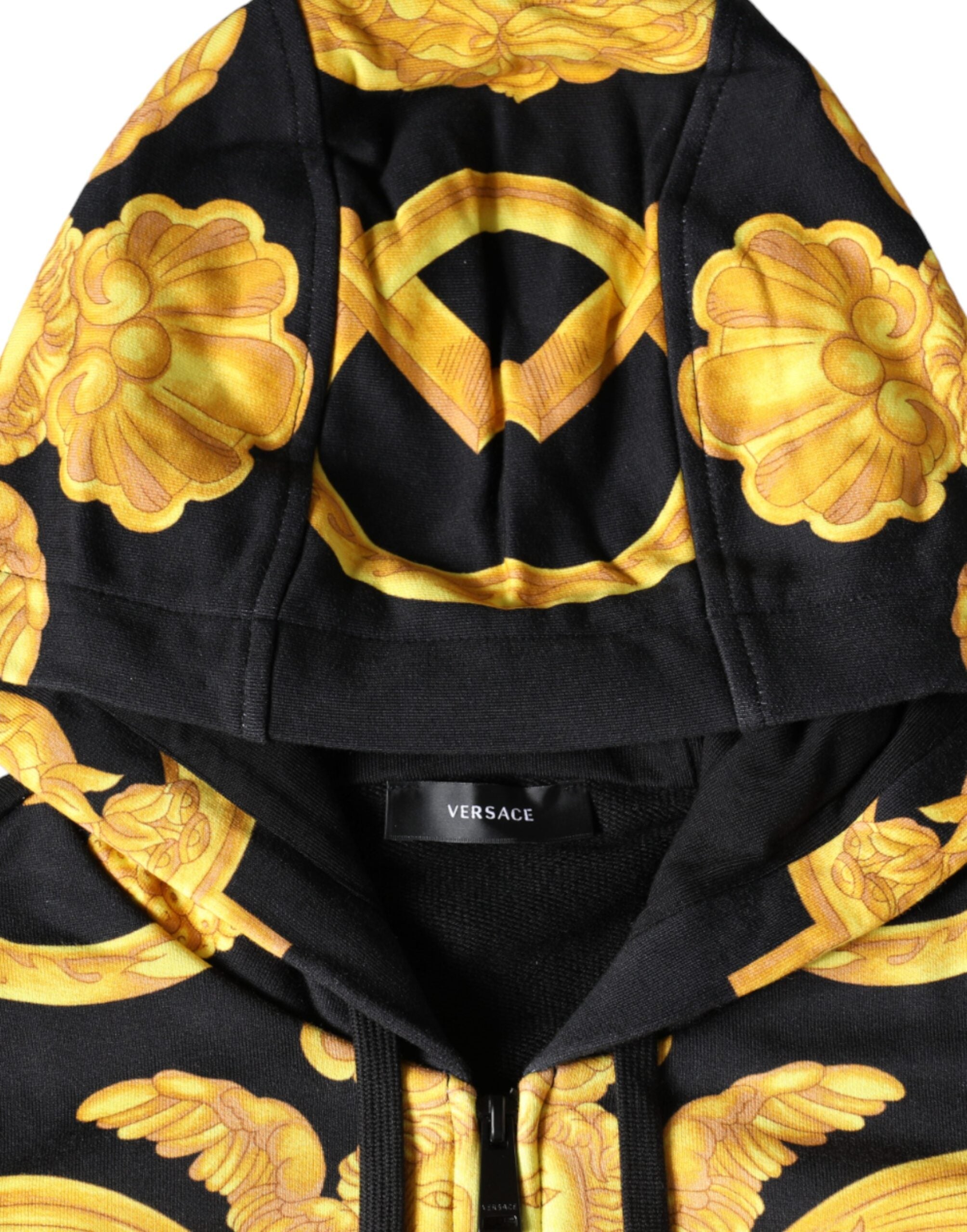 Versace Black Medusa Print Cotton Full Zip HoodieSweatshirt Sweater -   -  Versace.