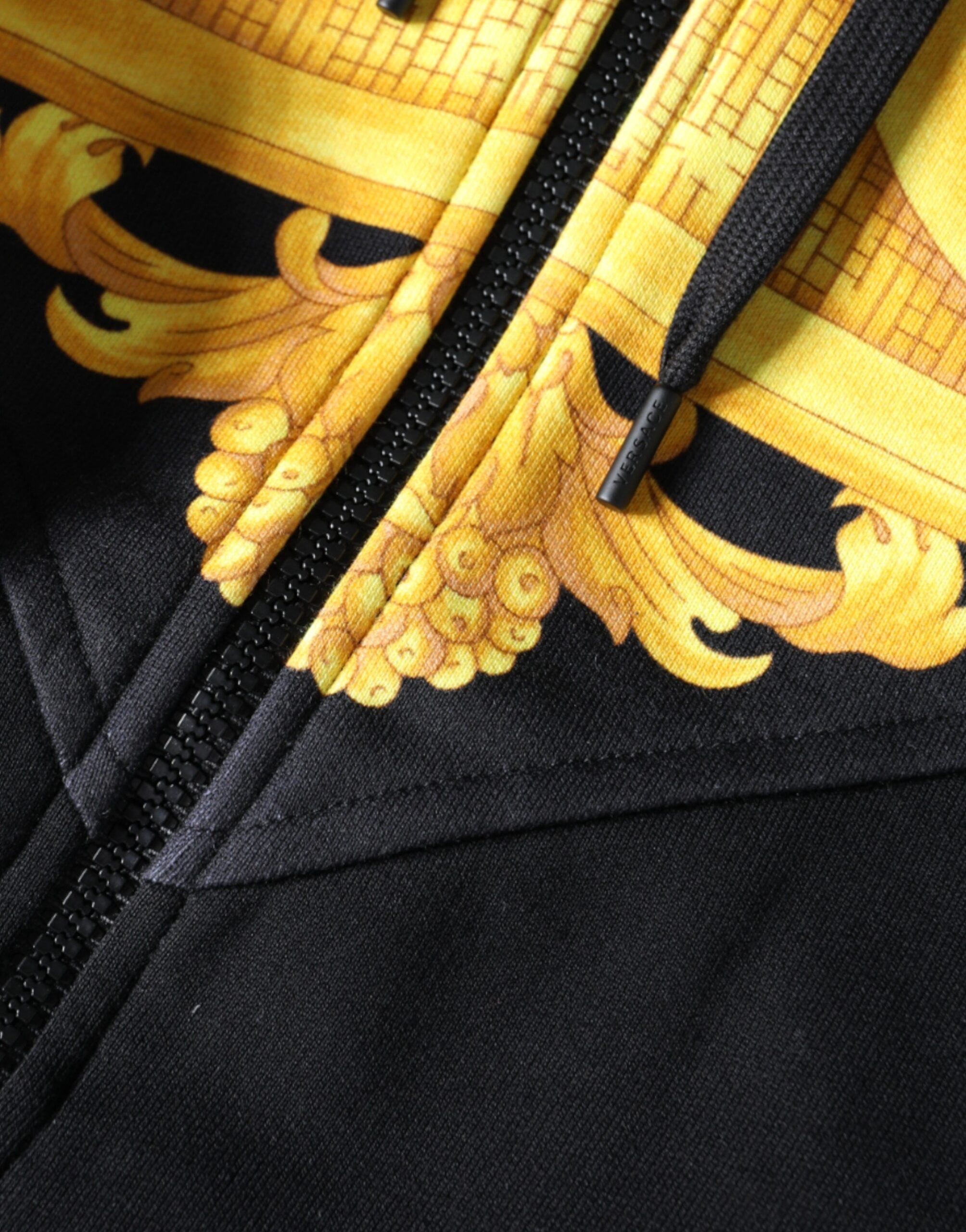 Versace Black Medusa Print Cotton Full Zip HoodieSweatshirt Sweater -   -  Versace.