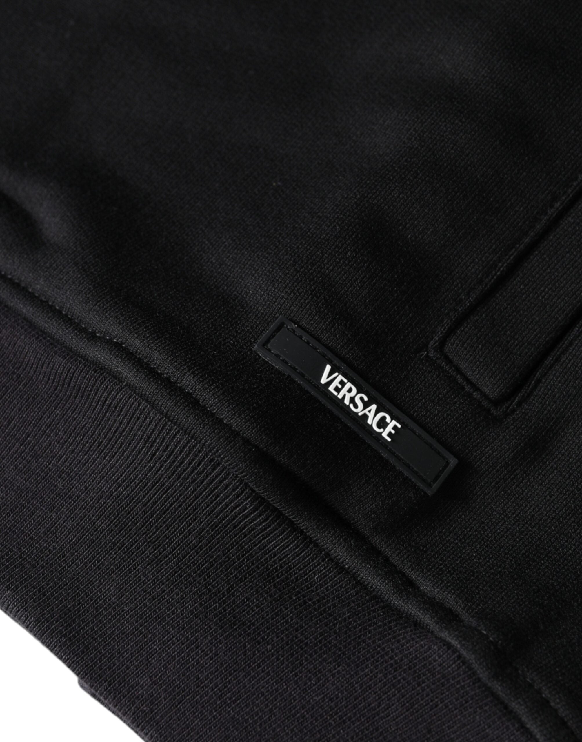 Versace Black Medusa Print Cotton Full Zip HoodieSweatshirt Sweater -   -  Versace.