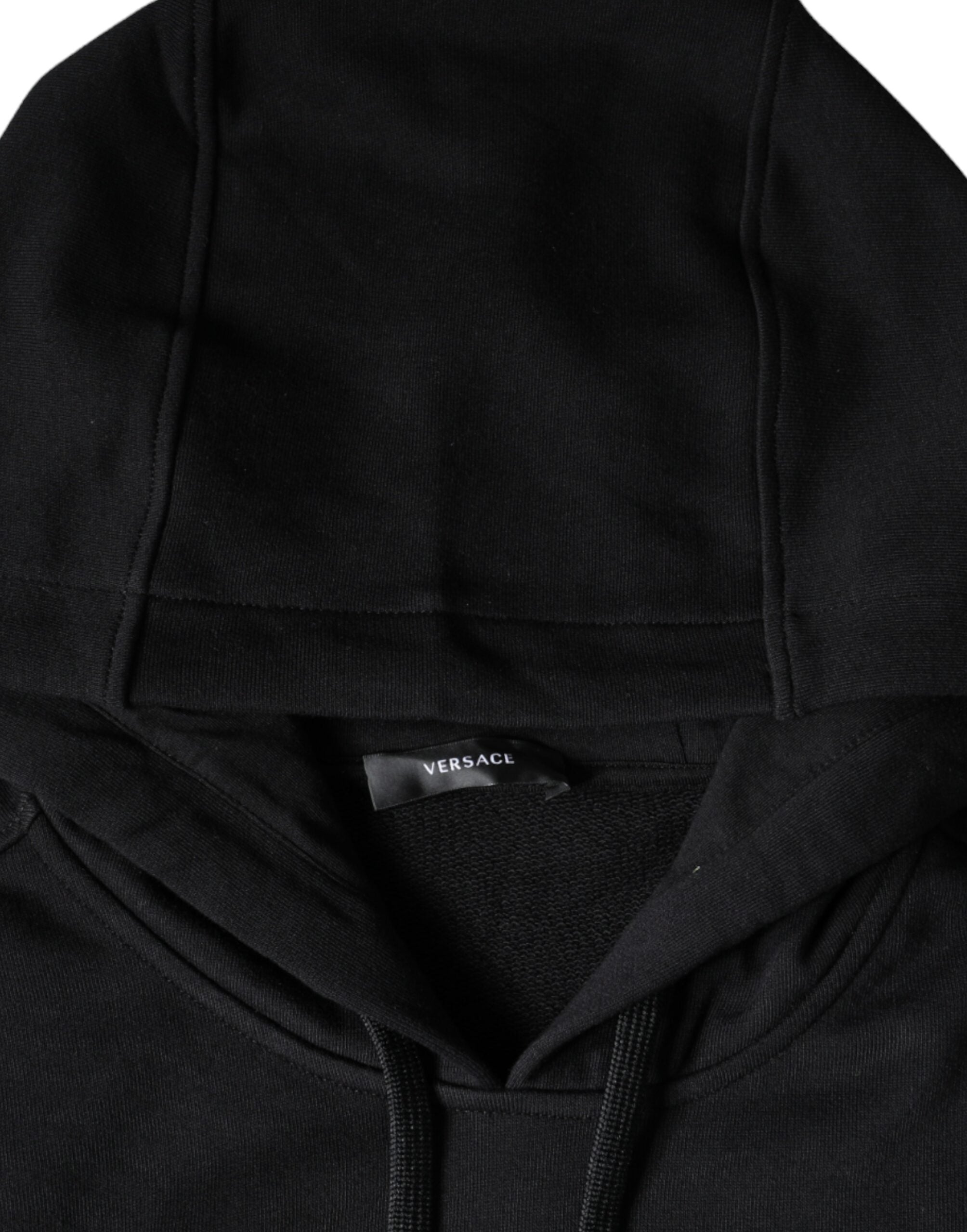 Versace Black Medusa Print Cotton HoodiePullover Sweatshirt Sweater -   -  Versace.