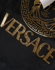 Versace Black Medusa Print Cotton HoodiePullover Sweatshirt Sweater -   -  Versace.