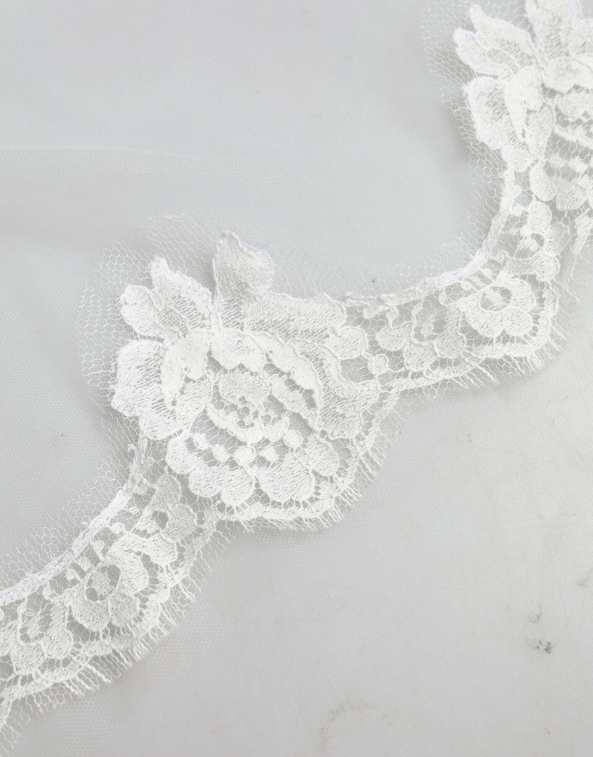 Dolce & Gabbana White Floral Lace Nylon Floor Length Wedding Veil -   -  Dolce & Gabbana.