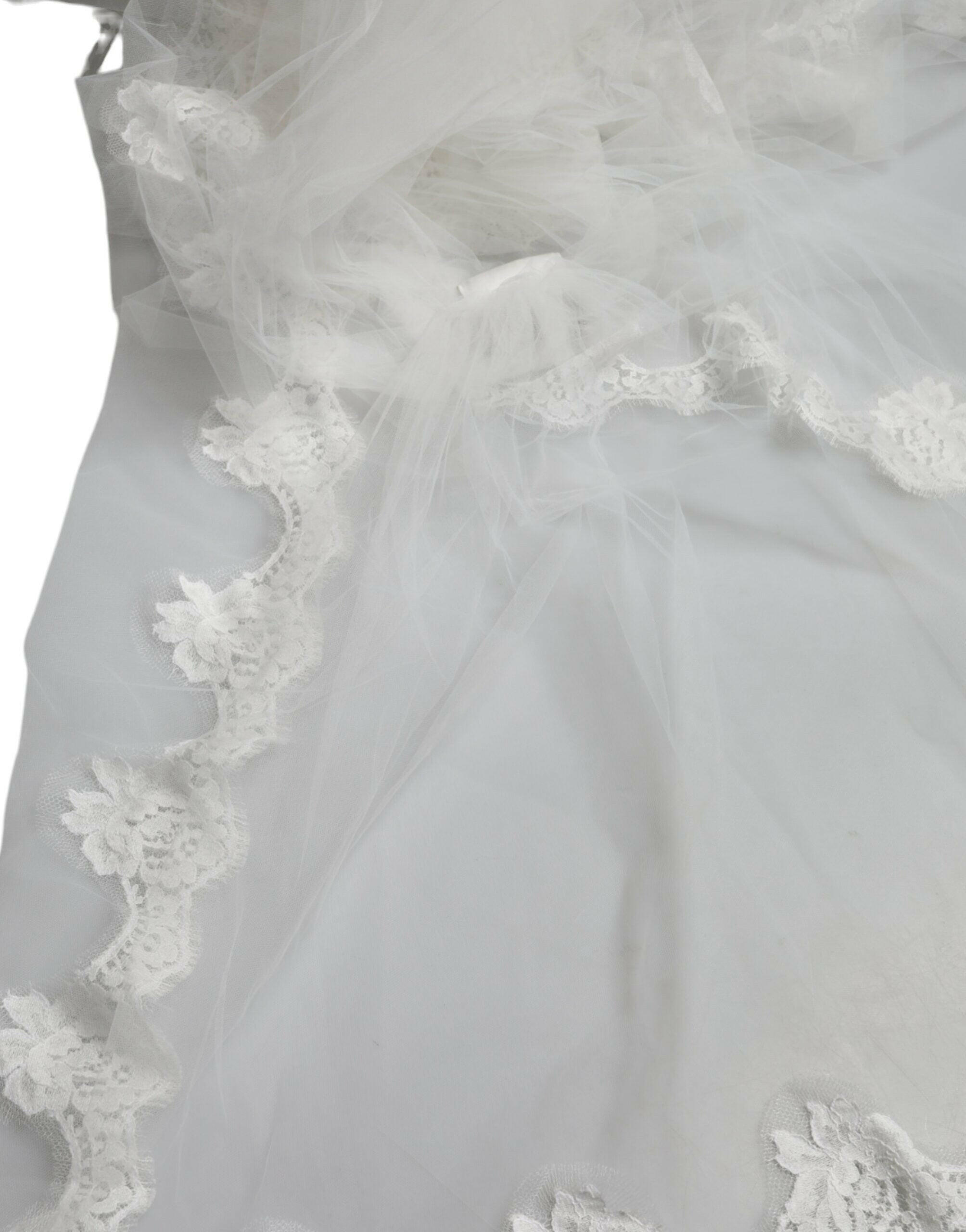 Dolce & Gabbana White Floral Lace Nylon Floor Length Wedding Veil -   -  Dolce & Gabbana.