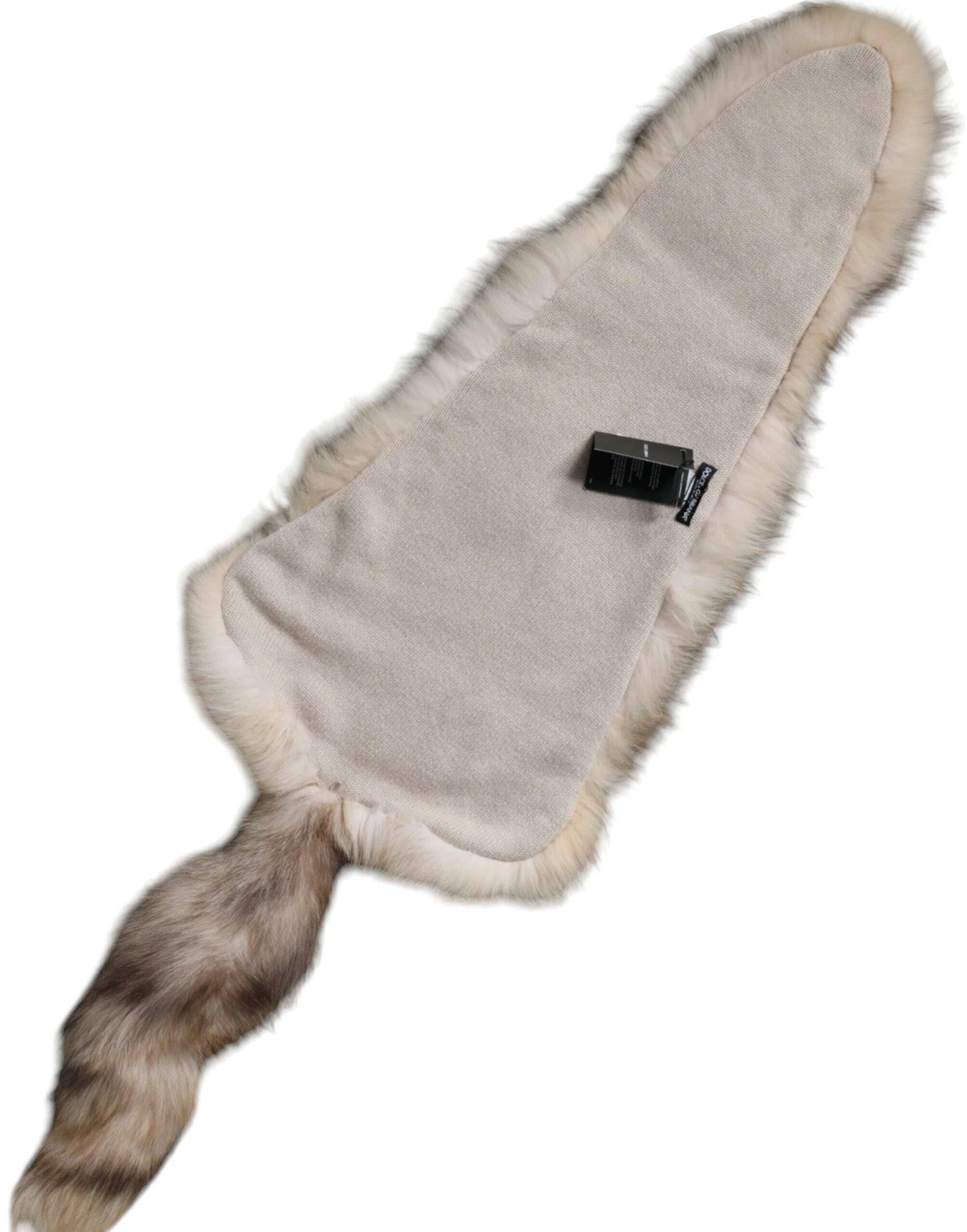 Dolce & Gabbana Brown Frost Fox Fur Neck Warmer Winter Scarf -   -  Dolce & Gabbana.