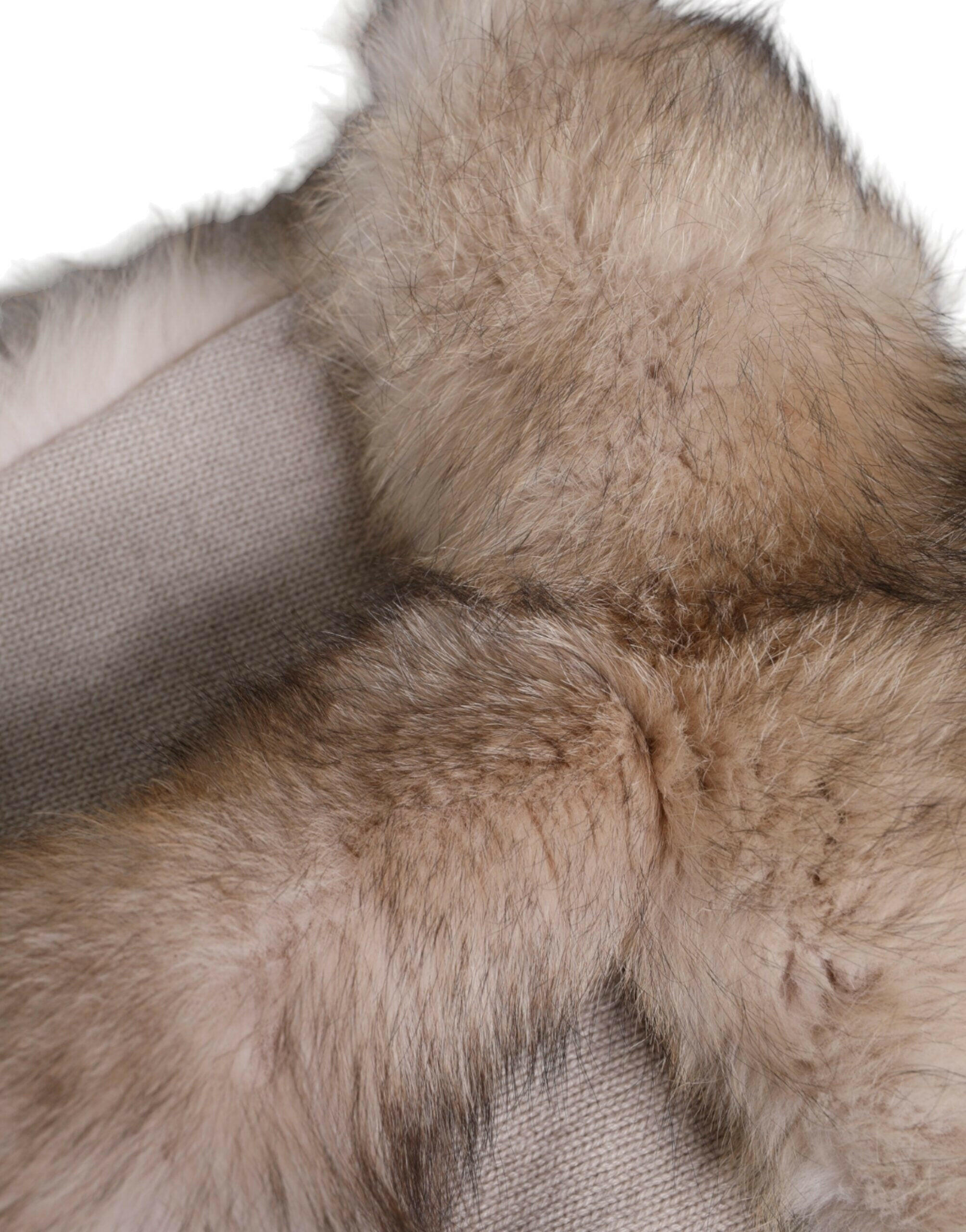 Dolce & Gabbana Brown Frost Fox Fur Neck Warmer Winter Scarf -   -  Dolce & Gabbana.