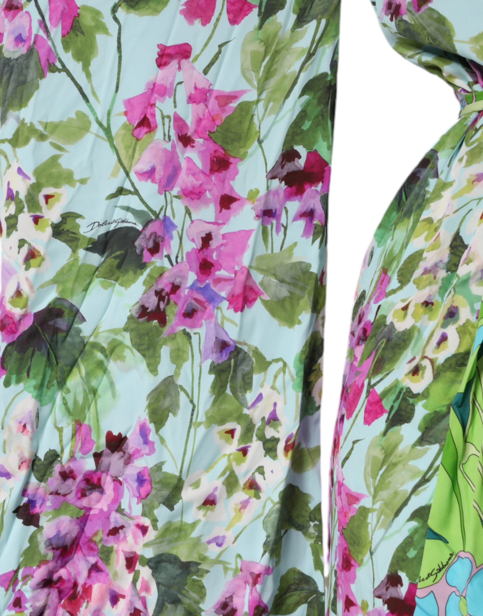 Dolce & Gabbana Multicolor Floral Silk Stretch Wrap Dress -   -  Dolce & Gabbana.