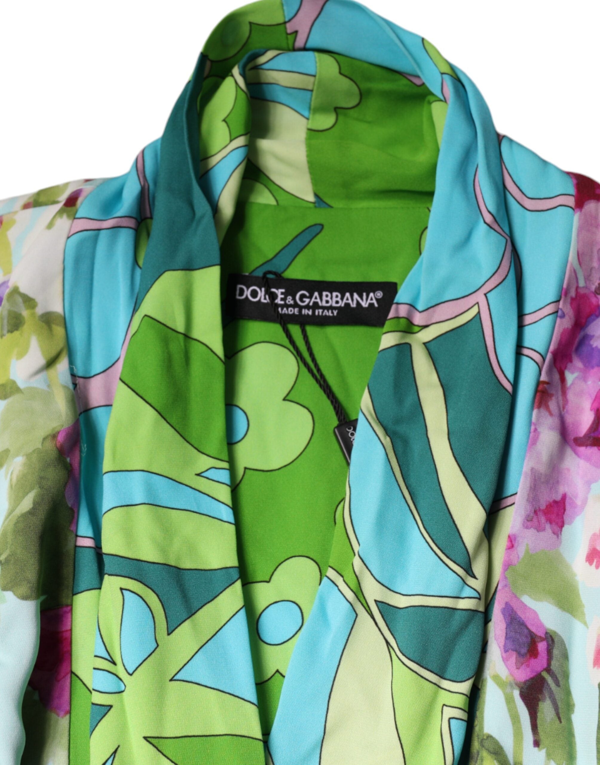 Dolce & Gabbana Multicolor Floral Silk Stretch Wrap Dress -   -  Dolce & Gabbana.