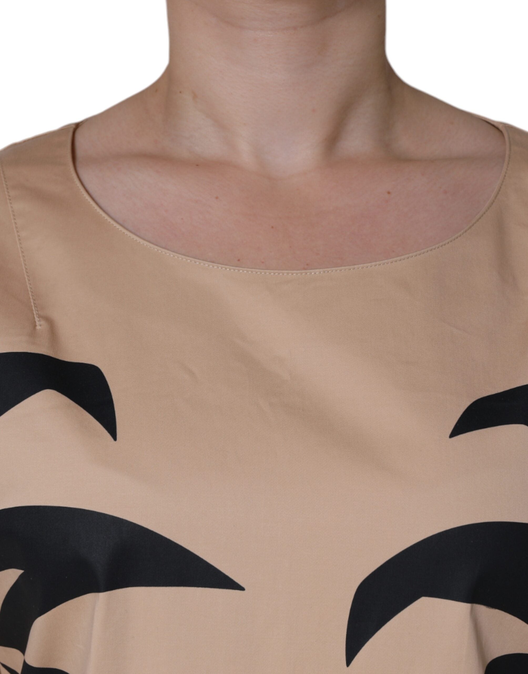 Moschino Beige Cotton Short Sleeve Knee Length Dress -   -  Moschino.