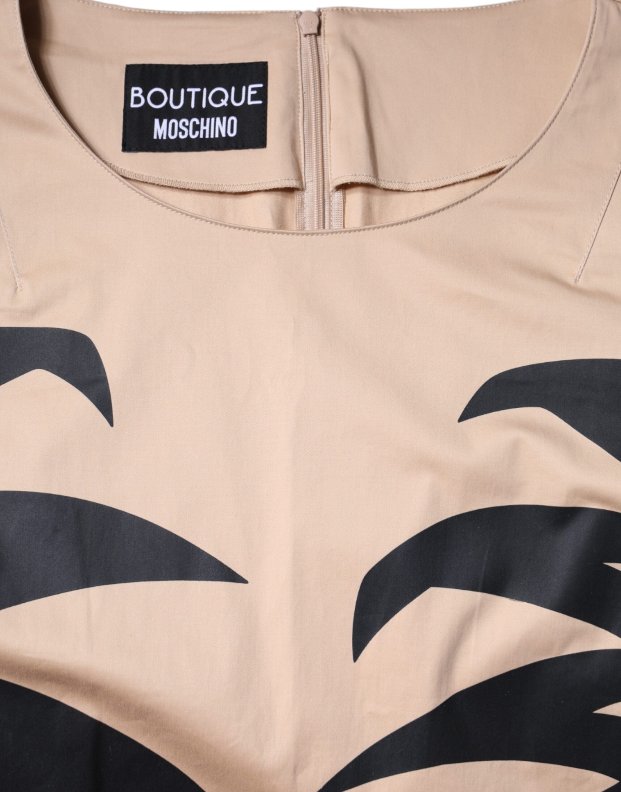 Moschino Beige Cotton Short Sleeve Knee Length Dress -   -  Moschino.