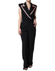 Dolce & Gabbana Black Wool Blend Sleeveless Jumpsuit Dress -   -  Dolce & Gabbana.