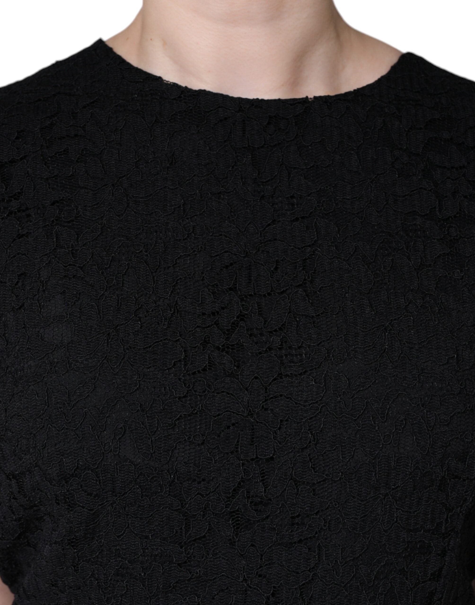 Dolce & Gabbana Black Cotton Sheath Knee Length Dress -   -  Dolce & Gabbana.