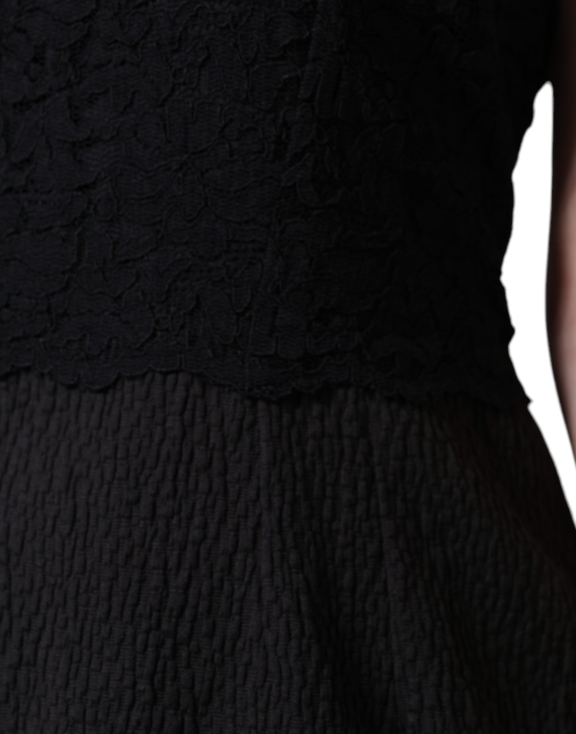 Dolce & Gabbana Black Cotton Sheath Knee Length Dress -   -  Dolce & Gabbana.