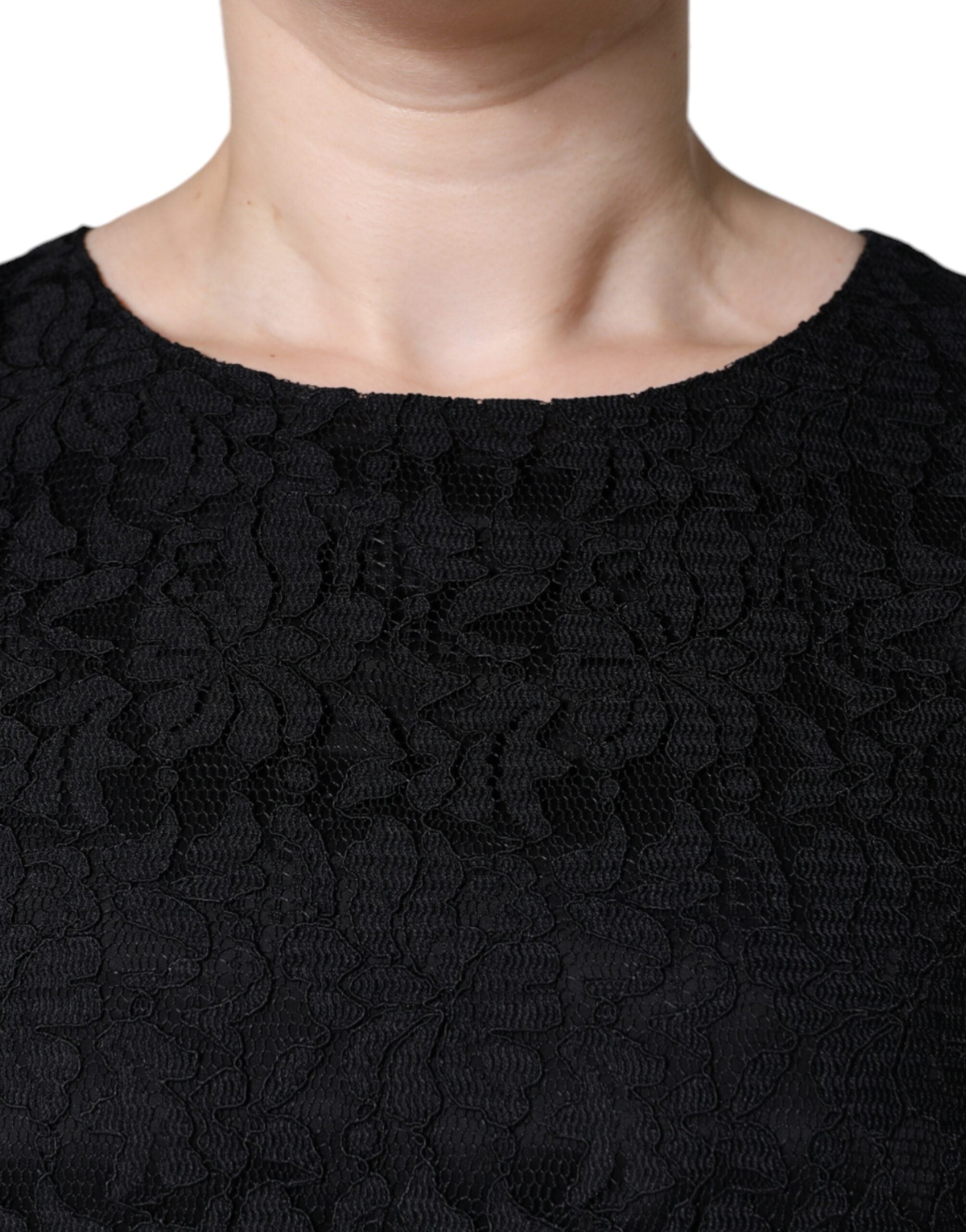 Dolce & Gabbana Black Floral Lace Sheath Sleeveless Mini Dress -   -  Dolce & Gabbana.
