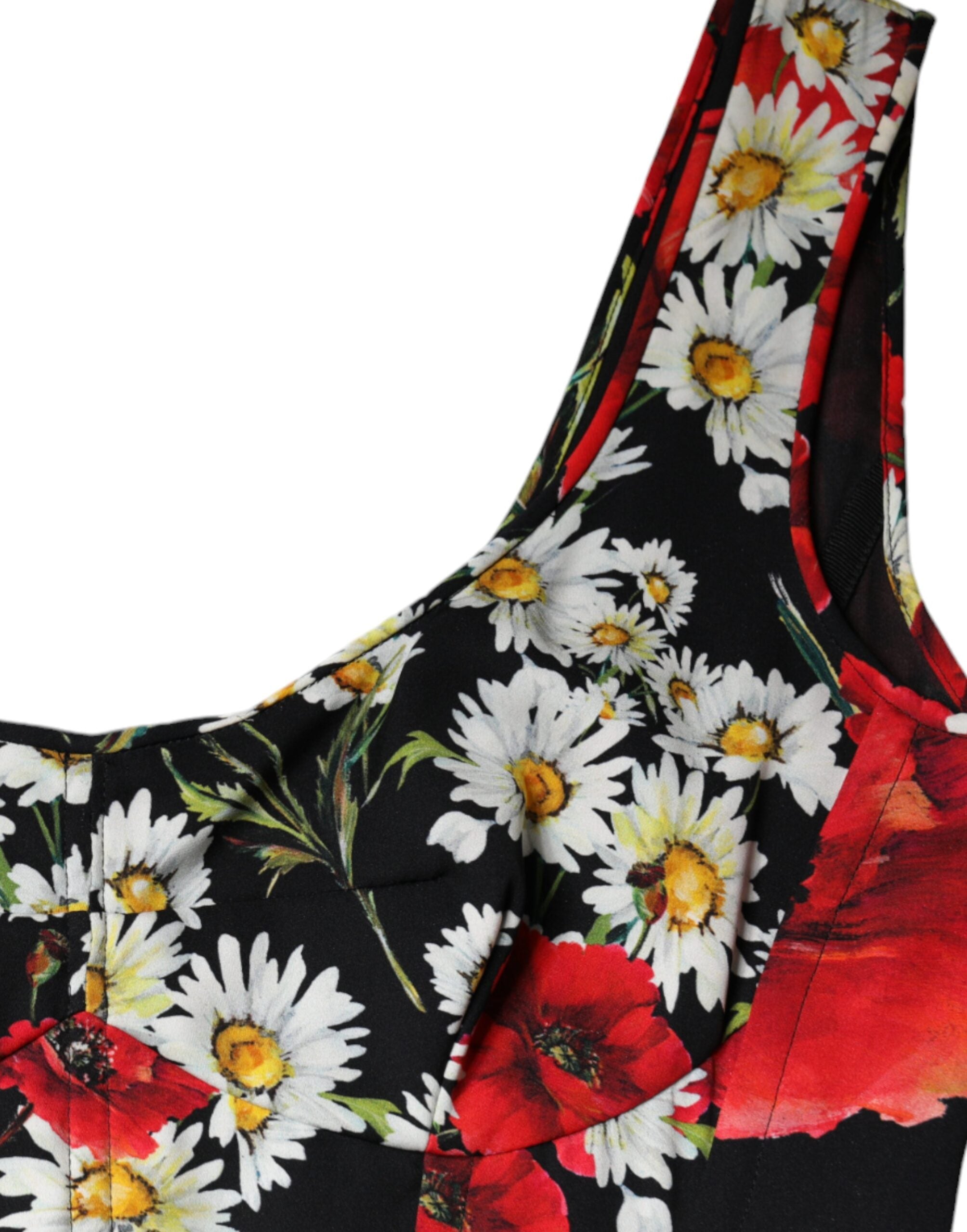 Dolce & Gabbana Black Floral Silk Sleeveless Long Gown Dress -   -  Dolce & Gabbana.