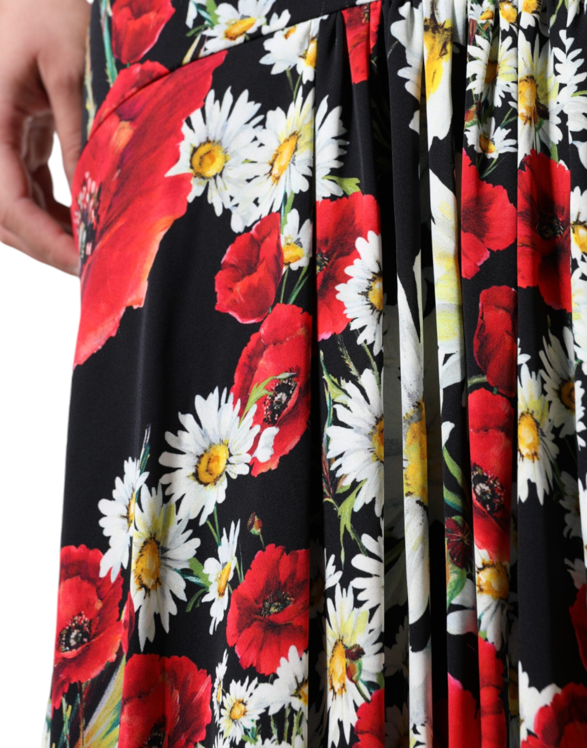 Dolce & Gabbana Black Floral Silk Sleeveless Long Gown Dress -   -  Dolce & Gabbana.