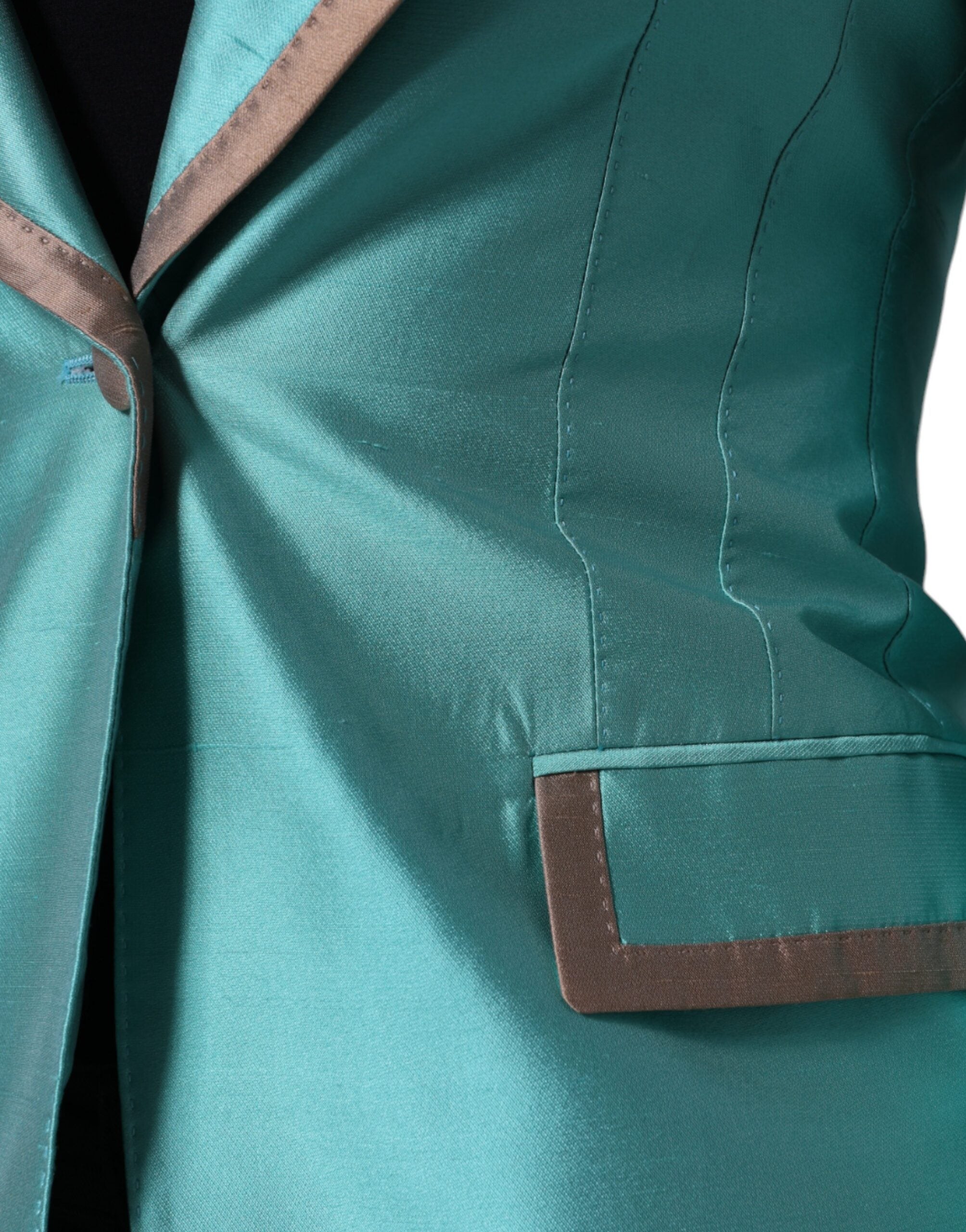 Dolce & Gabbana Metallic Green Single Breasted Blazer Jacket -   -  Dolce & Gabbana.