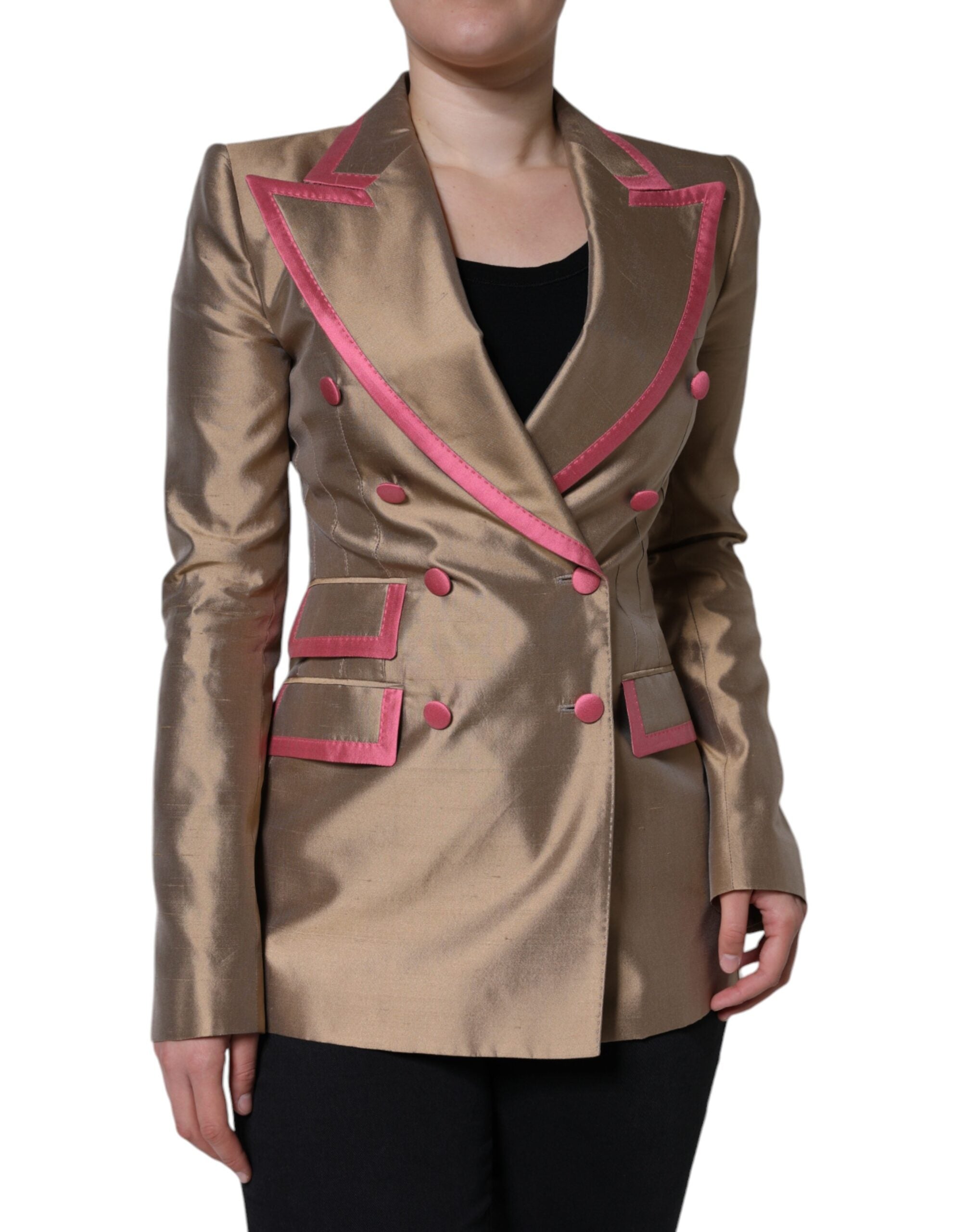 Dolce & Gabbana Metallic Brown Double Breasted Blazer Jacket -   -  Dolce & Gabbana.