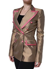 Dolce & Gabbana Metallic Brown Double Breasted Blazer Jacket -   -  Dolce & Gabbana.