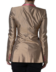 Dolce & Gabbana Metallic Brown Double Breasted Blazer Jacket -   -  Dolce & Gabbana.