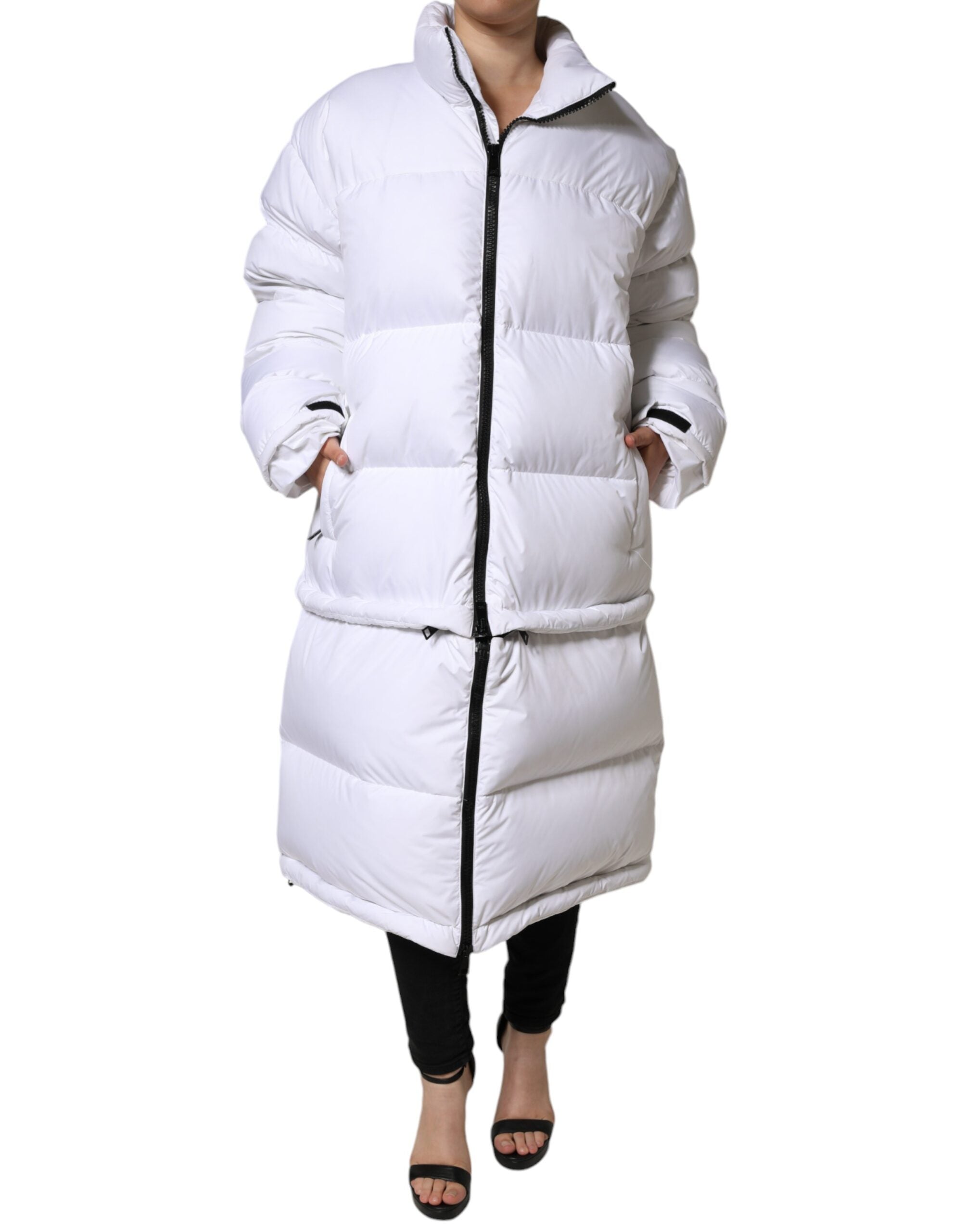 Dolce & Gabbana White Puffer Quilted Full Zip Coat Jacket -   -  Dolce & Gabbana.