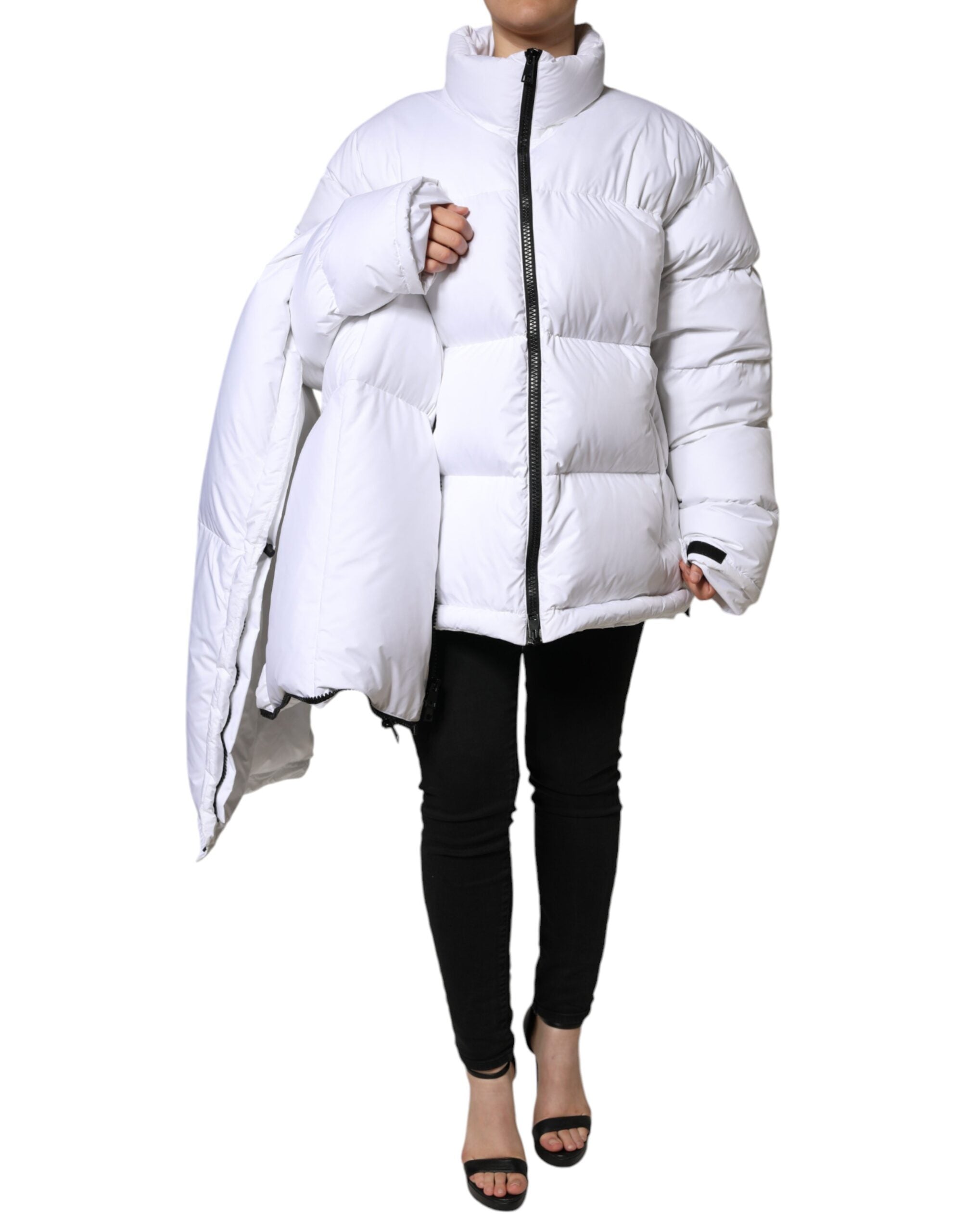 Dolce & Gabbana White Puffer Quilted Full Zip Coat Jacket -   -  Dolce & Gabbana.