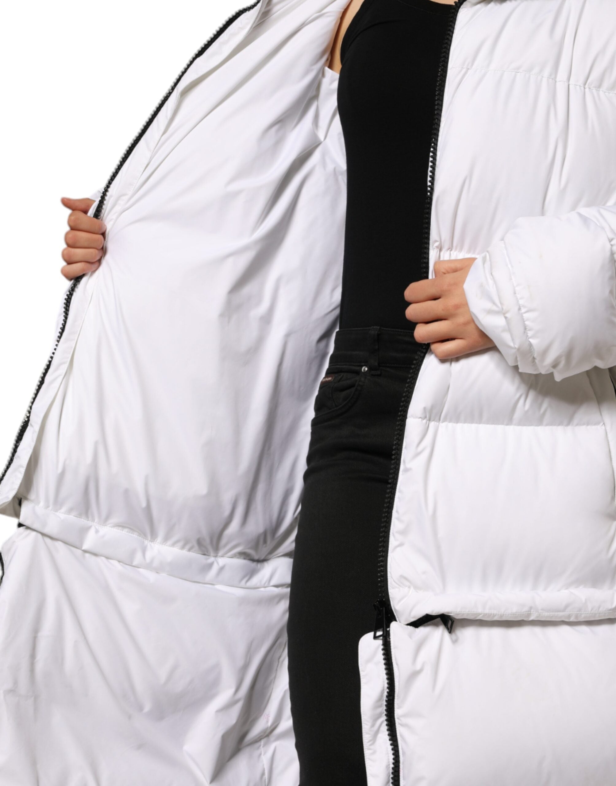 Dolce & Gabbana White Puffer Quilted Full Zip Coat Jacket -   -  Dolce & Gabbana.