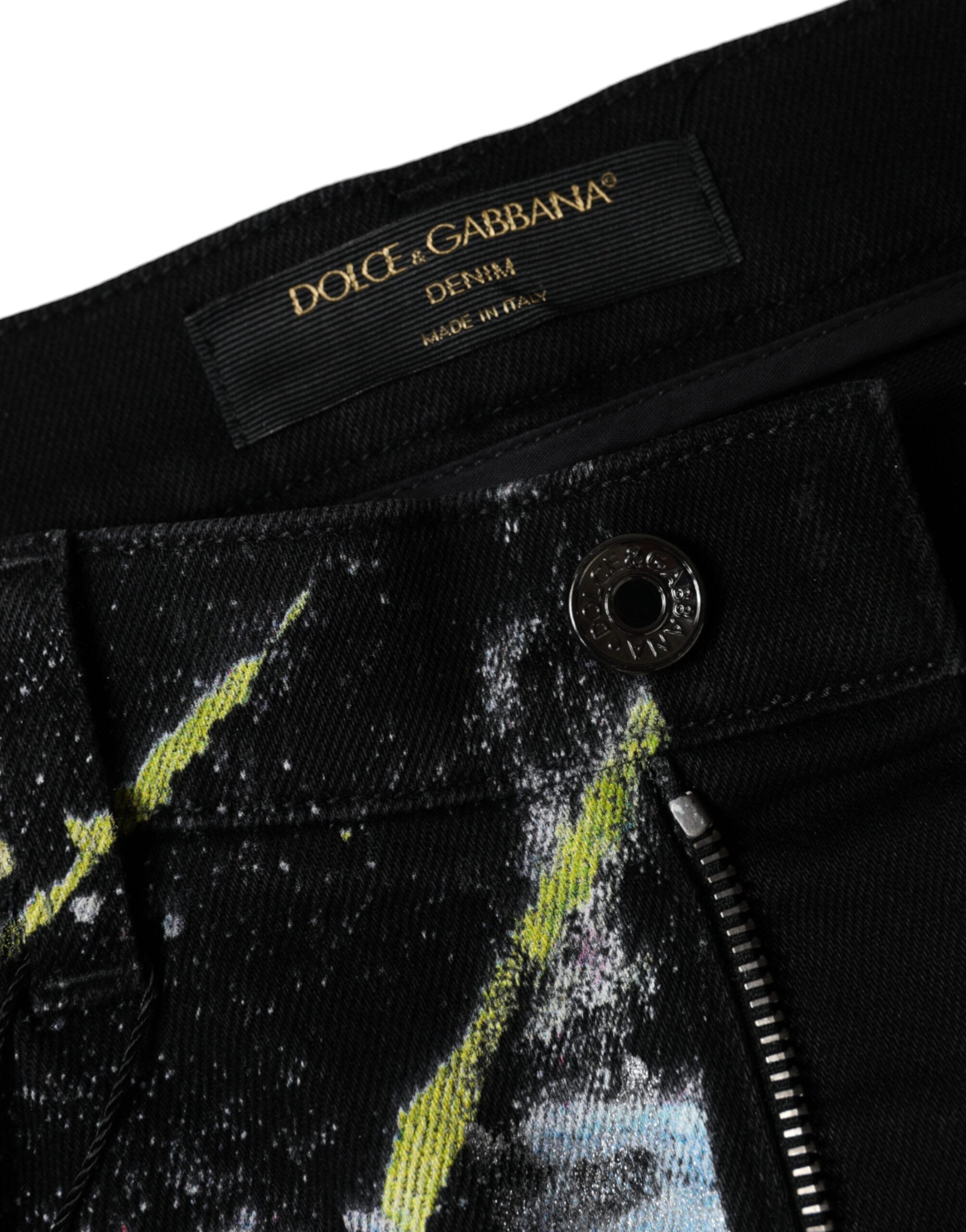 Dolce & Gabbana Multicolor Splatter Paint Cotton Skinny Denim Jeans -   -  Dolce & Gabbana.