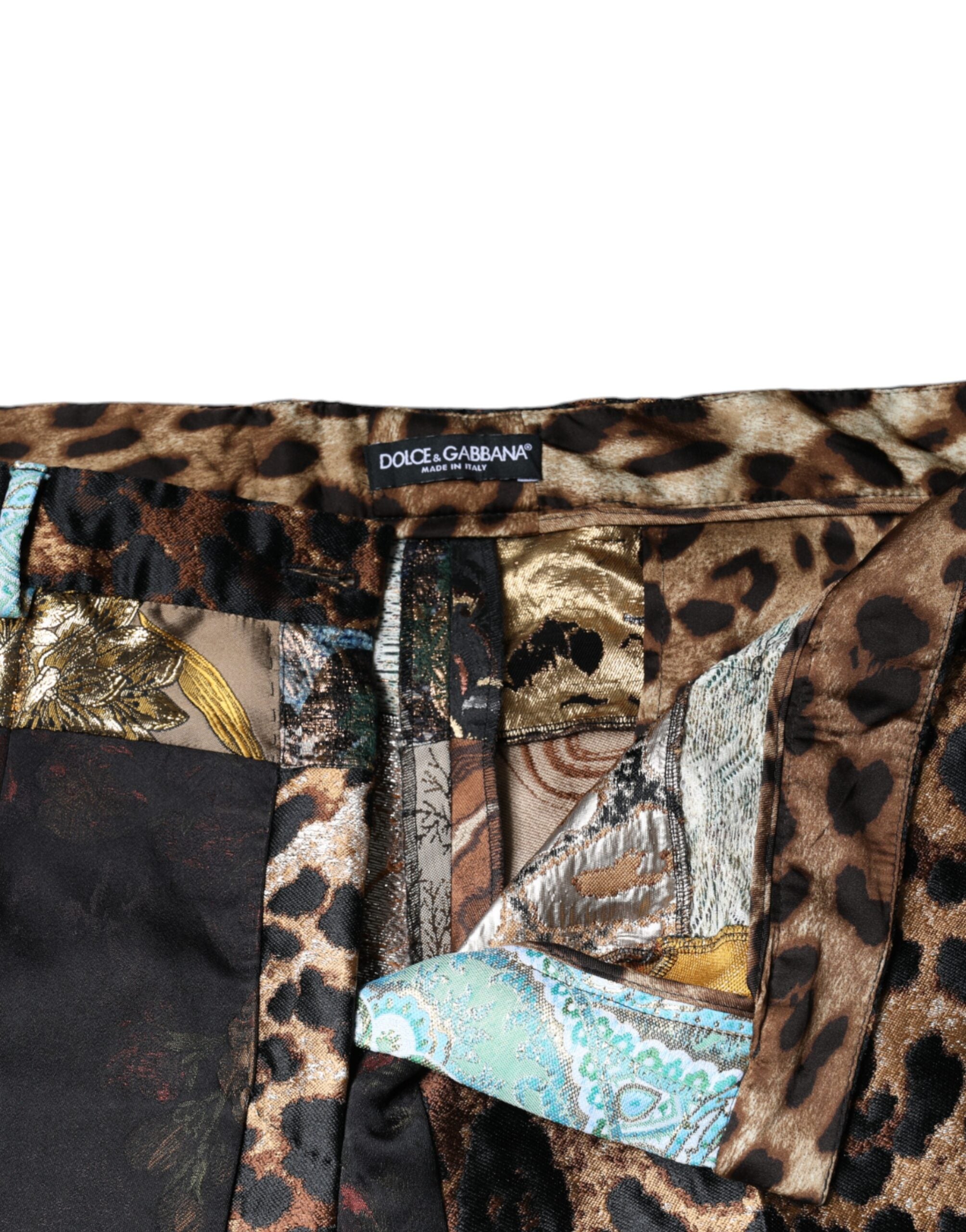 Dolce & Gabbana Multicolor Patchwork Jacquard High Waist Pants -   -  Dolce & Gabbana.