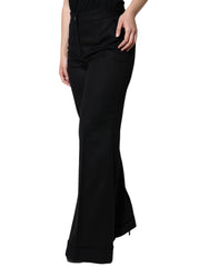 Dolce & Gabbana Black Cashmere Mid Waist Women Boot Cut Pants -   -  Dolce & Gabbana.