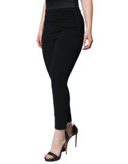 Dolce & Gabbana Black Viscose High Waist Tapered Pants -   -  Dolce & Gabbana.
