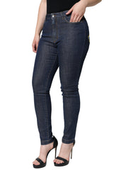 Dolce & Gabbana Dark Blue QUEEN Cotton Skinny Denim Jeans -   -  Dolce & Gabbana.