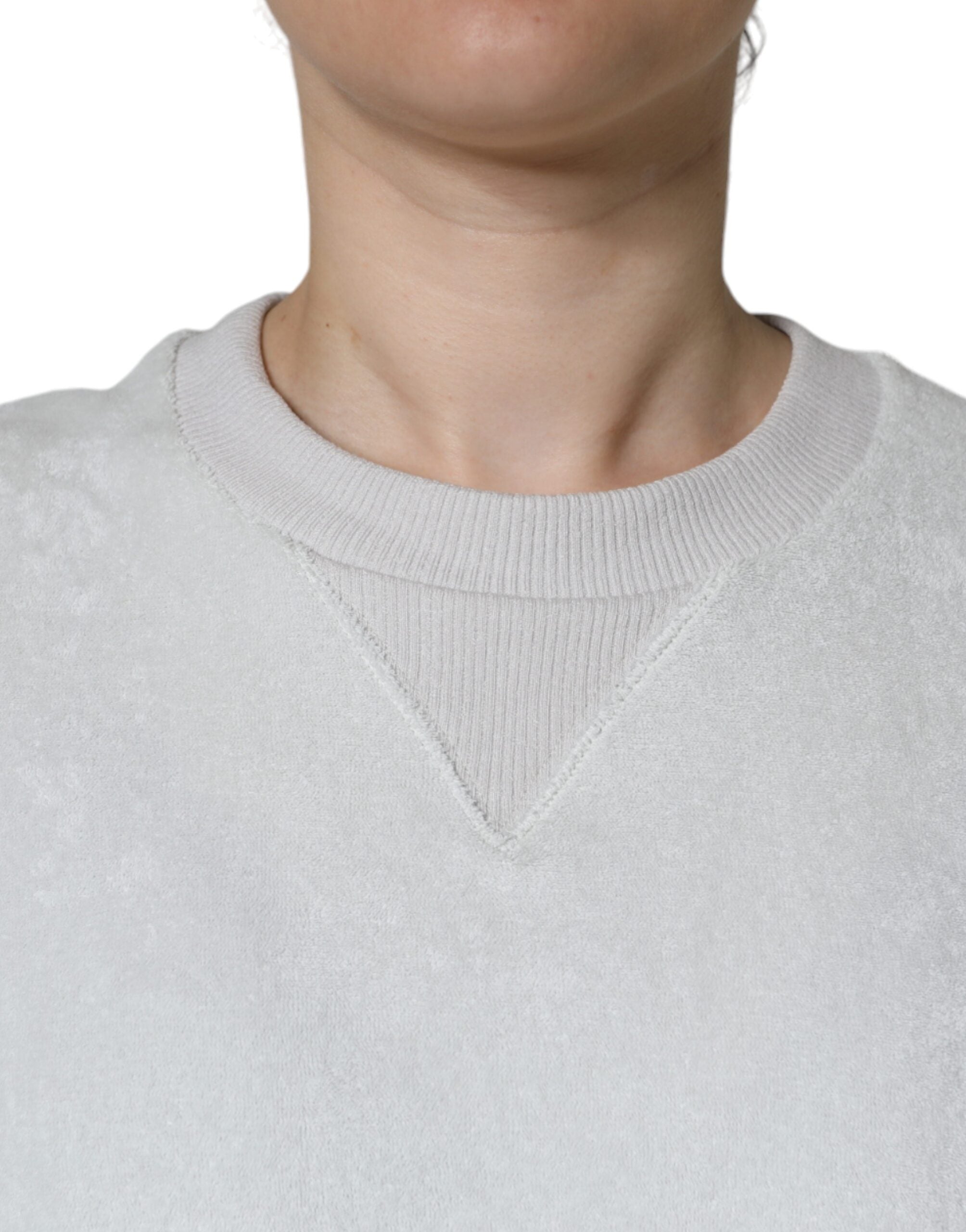 Dolce & Gabbana White Nylon Stretch Crew Neck Pullover Sweater -   -  Dolce & Gabbana.