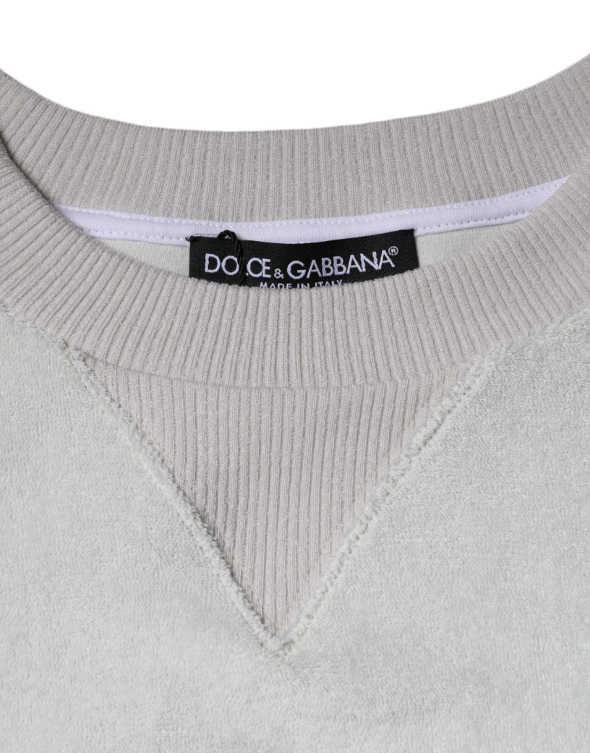 Dolce & Gabbana White Nylon Stretch Crew Neck Pullover Sweater -   -  Dolce & Gabbana.