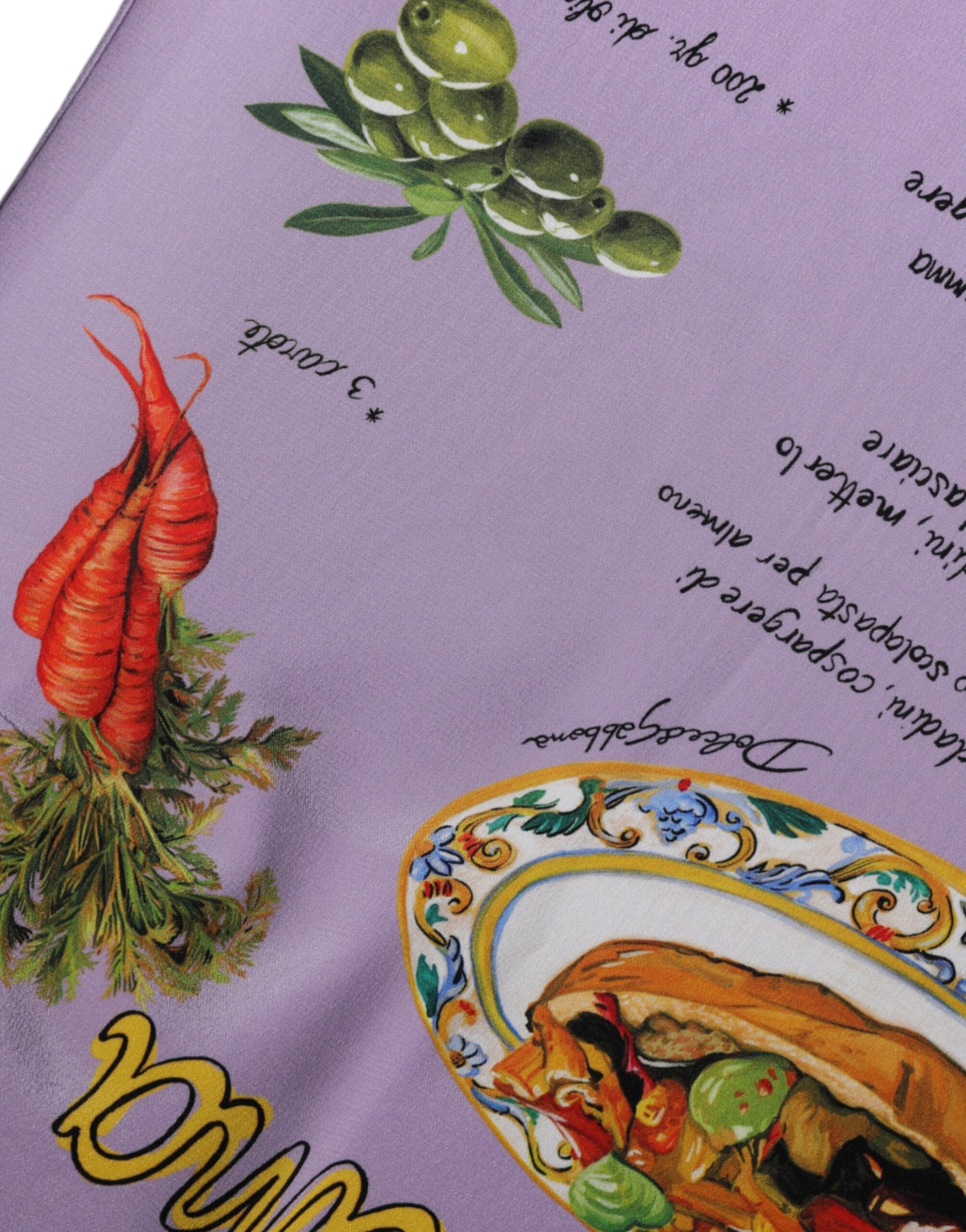 Dolce & Gabbana Purple Silk Caponata Siciliana Print Tank Top -   -  Dolce & Gabbana.