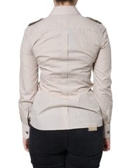 Dolce & Gabbana Beige Cotton Collared Button Down Shirt Top -   -  Dolce & Gabbana.