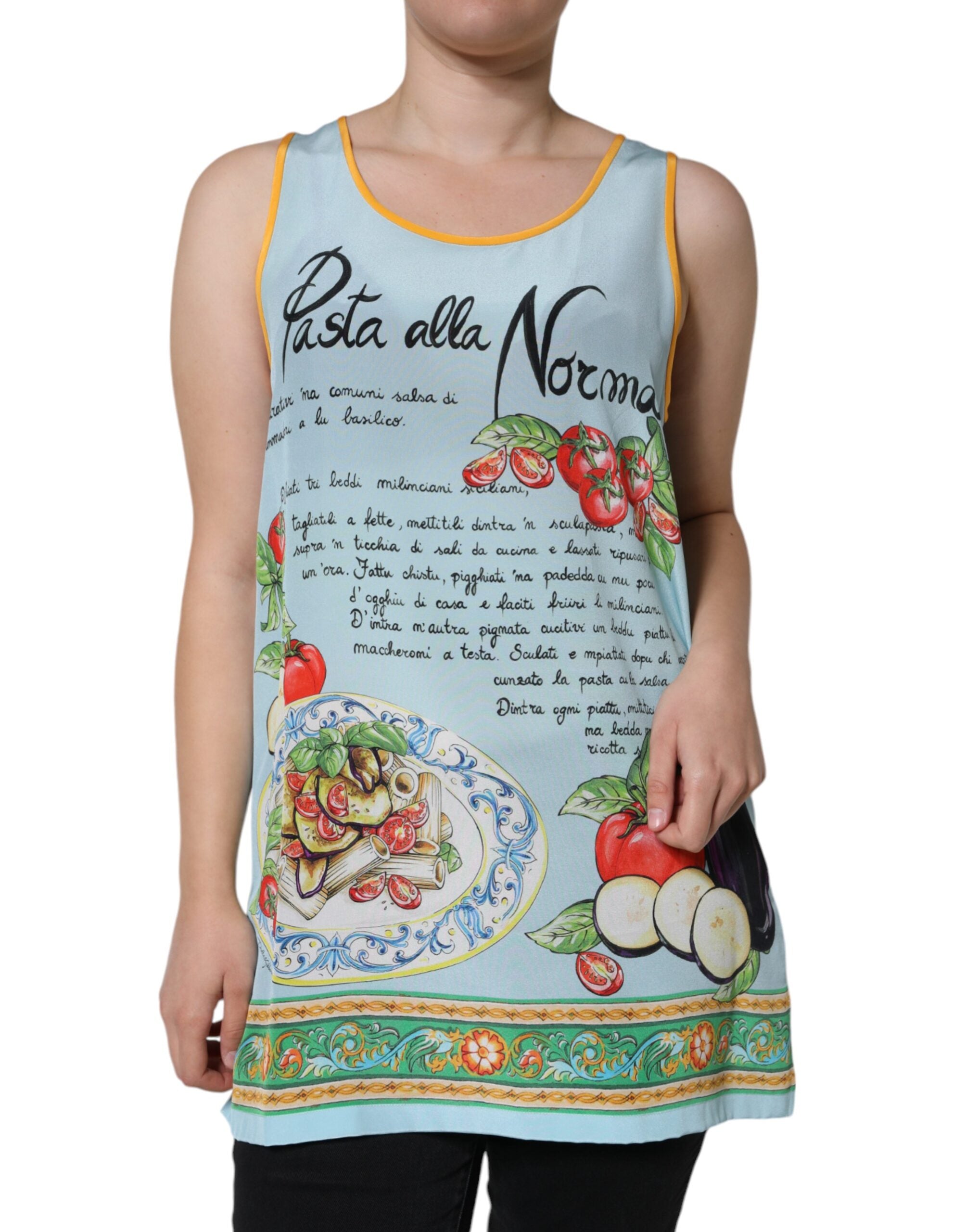 Dolce & Gabbana Multicolor Pasta Alla Norma Print Tank Top -   -  Dolce & Gabbana.