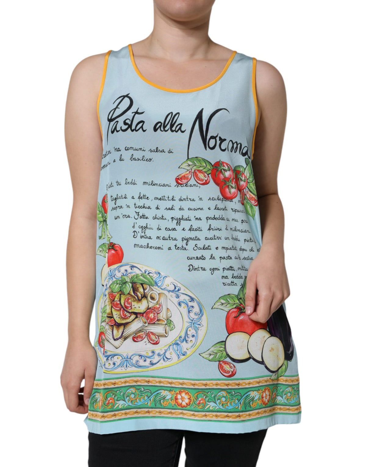 Dolce & Gabbana Multicolor Pasta Alla Norma Print Tank Top -   -  Dolce & Gabbana.