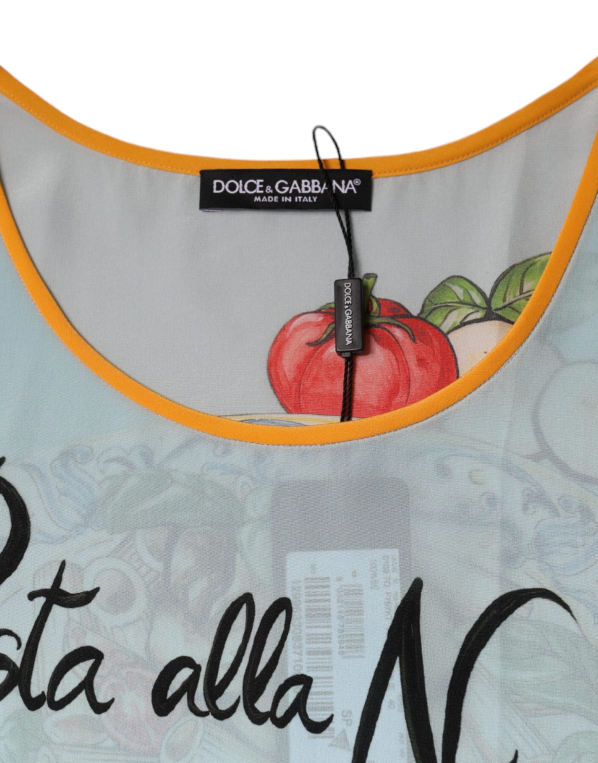 Dolce & Gabbana Multicolor Pasta Alla Norma Print Tank Top -   -  Dolce & Gabbana.
