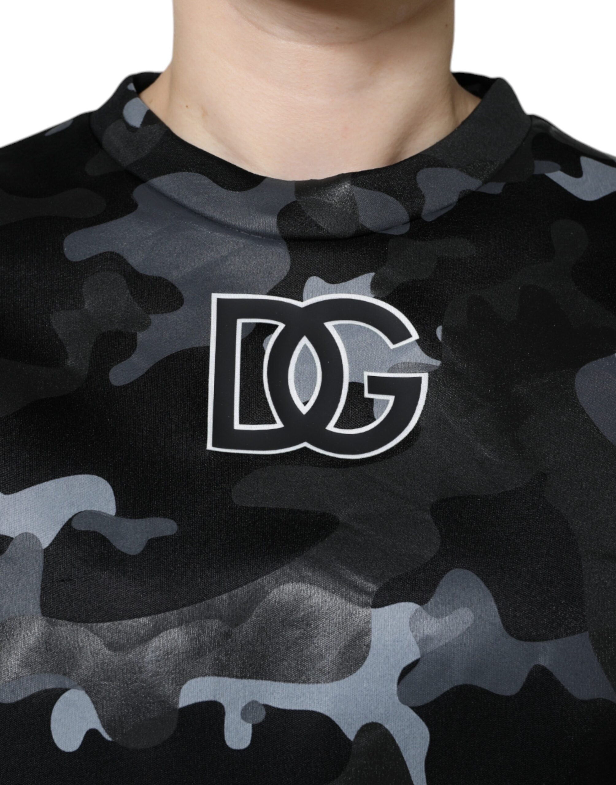 Dolce & Gabbana Black Camouflage Round Neck Sweatshirt Sweater -   -  Dolce & Gabbana.
