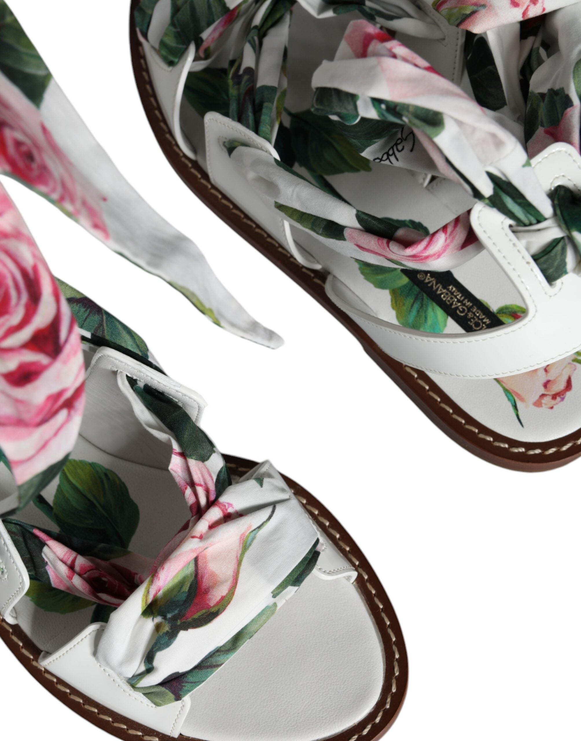 Dolce & Gabbana Multicolor Floral Print Ankle Wrap Sandals Shoes -   -  Dolce & Gabbana.