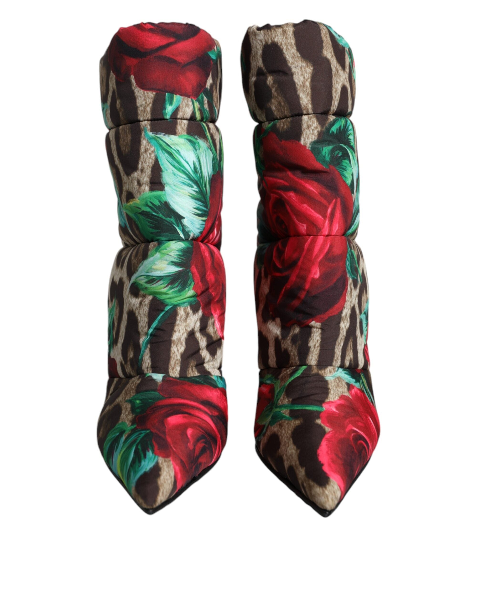 Dolce & Gabbana Multicolor Leopard Rose Mid Calf Boots Shoes -   -  Dolce & Gabbana.